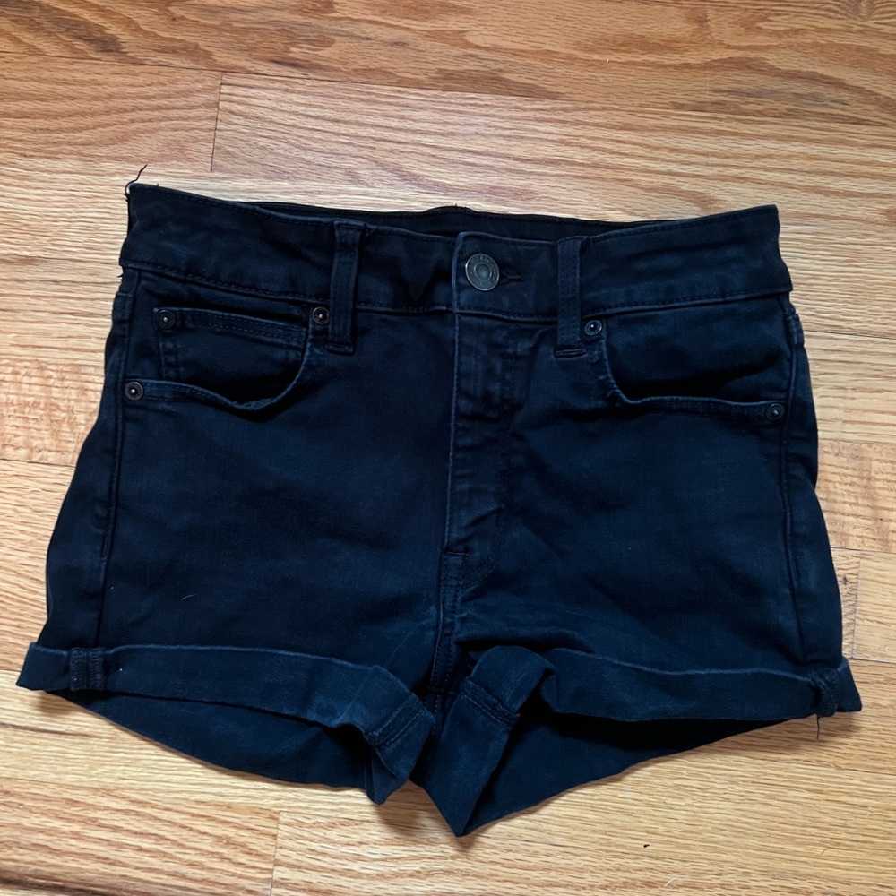 Item: Black high waisted jean shorts